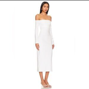 New Enza Costa Off-shoulder Ankle Dress in Off White Small Revolve